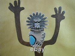 Pin Pendant by NM Nelson Morgan Eagle Kachina Sterling & Turquoise Navajo