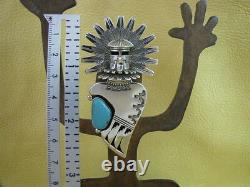 Pin Pendant by NM Nelson Morgan Eagle Kachina Sterling & Turquoise Navajo