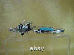 Pin Pendant by NM Nelson Morgan Eagle Kachina Sterling & Turquoise Navajo