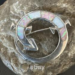 Pink Gilson Opal Gecko Lizard Navajo Sterling Silver Inlay Pin Pendant 1.520223