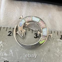 Pink Gilson Opal Gecko Lizard Navajo Sterling Silver Inlay Pin Pendant 1.520223