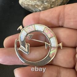 Pink Gilson Opal Gecko Lizard Navajo Sterling Silver Inlay Pin Pendant 1.520223