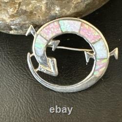 Pink Gilson Opal Gecko Lizard Navajo Sterling Silver Inlay Pin Pendant 1.520223
