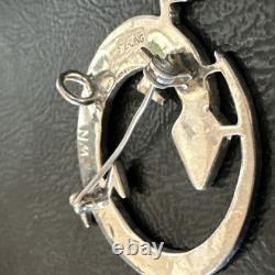 Pink Gilson Opal Gecko Lizard Navajo Sterling Silver Inlay Pin Pendant 1.520223