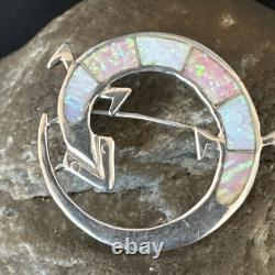 Pink Gilson Opal Gecko Lizard Navajo Sterling Silver Inlay Pin Pendant 1.520223