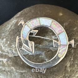 Pink Gilson Opal Gecko Lizard Navajo Sterling Silver Inlay Pin Pendant 1.520223