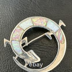 Pink Gilson Opal Gecko Lizard Navajo Sterling Silver Inlay Pin Pendant 1.520223