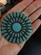 Possibly Larry Moses Begay Navajo Sterling Silver Turquoise Cluster Pin Brooch