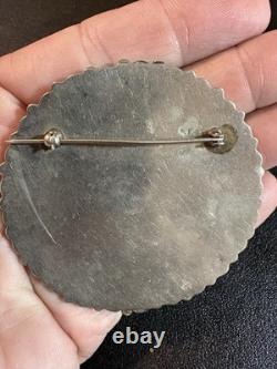 Possibly Larry Moses Begay Navajo Sterling Silver Turquoise Cluster Pin Brooch