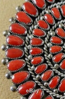 Price Reduced Vintage Coral Cluster Pin/Pendant Alice Quam