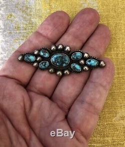 PriceDrop! Collectible Navajo Silver Pin with BEAUTIFUL Persian Turquoise