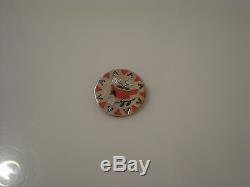R. M. Ghahate Zuni cardinal bird 925 silver pin pendant MOP & coral inlay
