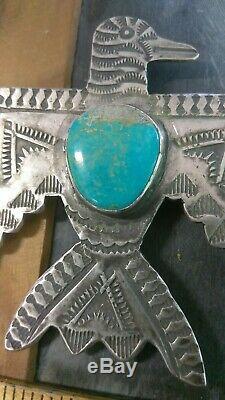 RARE Fred Harvey NAVAJO STERLING THUNDERBIRD Pin tested ready to wear Nice