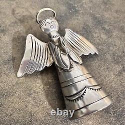 RARE Large Vintage Cecil Perry Navajo 3D Angel 925 Sterling Silver Pin / Brooch