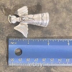 RARE Large Vintage Cecil Perry Navajo 3D Angel 925 Sterling Silver Pin / Brooch