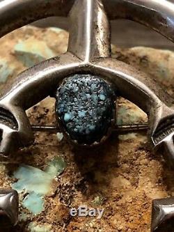 RARE Navajo Ambrose Lincoln Sterling & Gem Turquoise Rainbow Warrior Brooch Pin