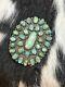 Rare Vintage Navajo Native American Sterling Silver & Turquoise Brooch F Enrico