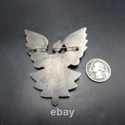 RARE Vintage Zuni DIXON SHEBOLA SterlingSilver INLAY PIN Turquoise Coral Jet MOP