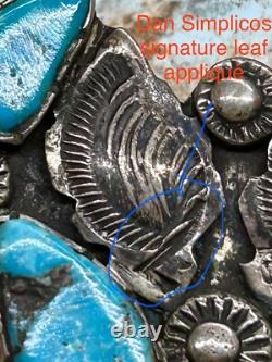 RARE Vintage Zuni Dan Simplicio Handmade Sterling & Turquoise Blossom Brooch Pin