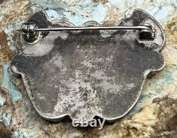 RARE Vintage Zuni Dan Simplicio Handmade Sterling & Turquoise Blossom Brooch Pin