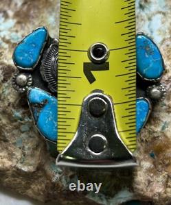 RARE Vintage Zuni Dan Simplicio Handmade Sterling & Turquoise Blossom Brooch Pin