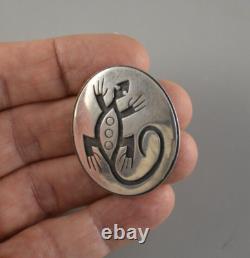 RIcky Coochwytewa Hopi Indian Sterling Silver Pin / Pendant Lizard
