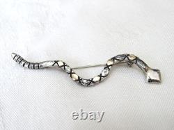 RJH Ron Joe Henry Snake Pin Navajo Sterling Silver 14k Gold 3 7g Native