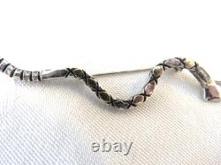 RJH Ron Joe Henry Snake Pin Navajo Sterling Silver 14k Gold 3 7g Native