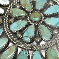 RT Hallmark Navajo Sterling Silver Turquoise Cluster Southwest Pin Pendant