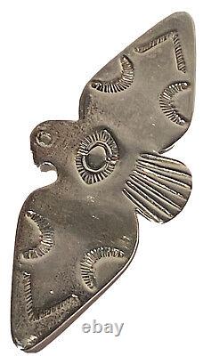 Ra Navajo Sterling Silver Native Thunderbird Artisan 3 Smokes Trading Brooch Pin