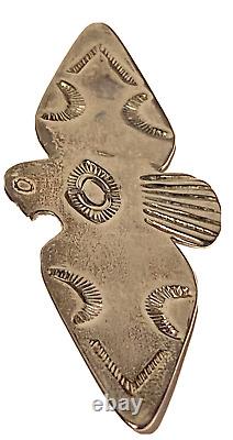 Ra Navajo Sterling Silver Native Thunderbird Artisan 3 Smokes Trading Brooch Pin