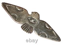 Ra Navajo Sterling Silver Native Thunderbird Artisan 3 Smokes Trading Brooch Pin