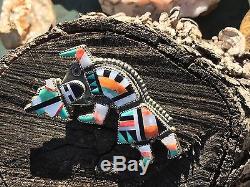 Rainbowman ZUNI Pin Pendant Eldred Martinez Silver Native Southwest Rainbow Man