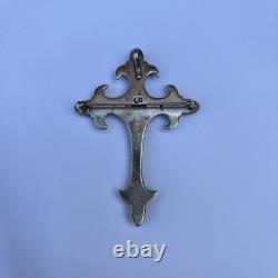 Rare! 925 Sterling Silver With Coral Navajo Pendant/Brooch By Lee Charley, Jr