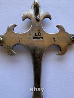 Rare! 925 Sterling Silver With Coral Navajo Pendant/Brooch By Lee Charley, Jr