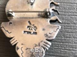 Rare Bennie Ration Navajo Sterling Silver Storyteller Pin Pendant #c14