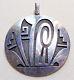 Rare Lawrence Saufkie Hopi Sterling Silver Overlay Pin Pendant