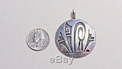 Rare Lawrence Saufkie Hopi sterling silver overlay pin pendant