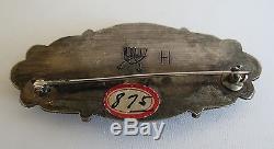 Rare Ralph Tawangyaouma petrified wood sterling silver pin original price tag
