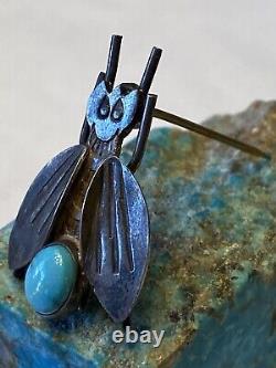 Rare UITA 3 United Indian Traders Sterling Silver & Gem Turquoise Fly Brooch Pin