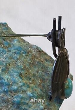 Rare UITA 3 United Indian Traders Sterling Silver & Gem Turquoise Fly Brooch Pin