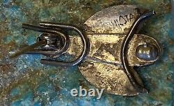 Rare UITA 3 United Indian Traders Sterling Silver & Gem Turquoise Fly Brooch Pin