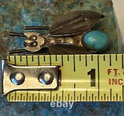 Rare UITA 3 United Indian Traders Sterling Silver & Gem Turquoise Fly Brooch Pin