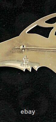 Rare VERNON HASKIE Sterling Silver Deer Figure Pin