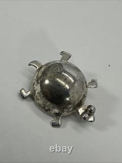 Rare Vintage NAVAJO Artie Yellowhorse Sterling Silver Turtle Tortoise Brooch 925