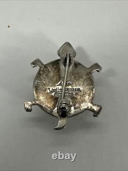 Rare Vintage NAVAJO Artie Yellowhorse Sterling Silver Turtle Tortoise Brooch 925