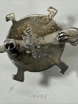 Rare Vintage NAVAJO Artie Yellowhorse Sterling Silver Turtle Tortoise Brooch 925