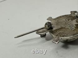 Rare Vintage NAVAJO Artie Yellowhorse Sterling Silver Turtle Tortoise Brooch 925