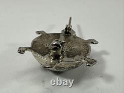 Rare Vintage NAVAJO Artie Yellowhorse Sterling Silver Turtle Tortoise Brooch 925