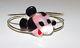 Rare Zuni Mickey Mouse Sterling Inlaid Stone Bracelet Zuni Toons Paula Leekity